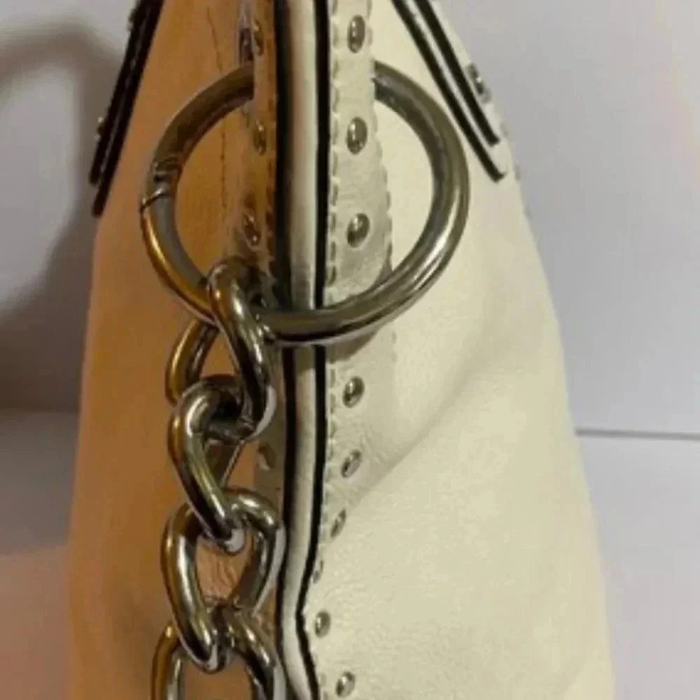 Michael kors white leather satchel handbag
